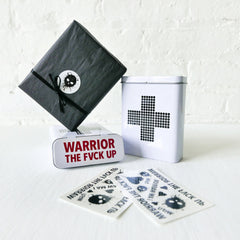 Battle Wounds Kit - Retro First Aid Tin with Warrior Temporary Tattoos