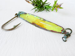 10% SALE Neon Yellow Salmon Lure Spinner Hook Air Plant Garden