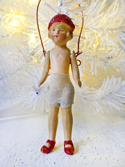 20% SALE Creepy Cute Christmas Bling Tap Dancer in Knickers Ornament