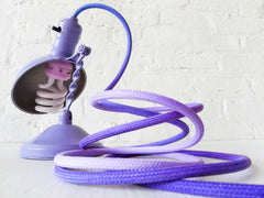 10% SALE Vintage Lavender Lamp with Purple Ombre Color Cloth Textile Cord