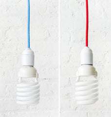 Hanging Pendant Light Custom Made Ceiling Light Red or Blue Color Cord