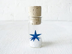 Blue Starfish Sea Salt Glass Cork Vial Specimen