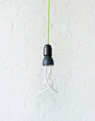 Hanging Pendant Light Plumen Designer CFL Light Bulb Neon Green Color Cord
