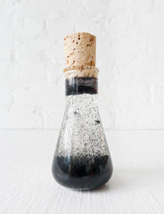 10% SALE Mad Scientifical Chemistry Science Beaker with Black Sparkling Quartz Crystals