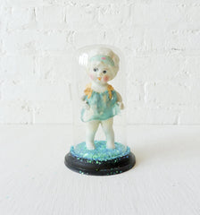 15% SALE Vintage Doll Encased in Glass Dome Ozma Emerald Return to Oz