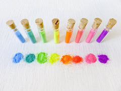 Micro Day Glo Krystal Kandy 8 Mini Vials of Neon Rainbow Glitter