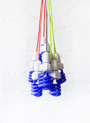 DIY Magic Black Neon Glow Light Pendant Lamp with Color Textile Cord