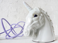 Odysseus the Unicorn Head Night Light with Lavender Textile Cord