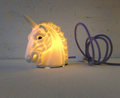 Odysseus the Unicorn Head Night Light with Lavender Textile Cord