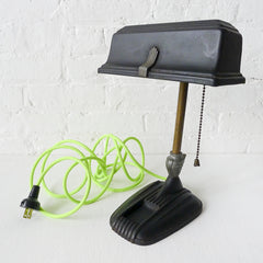 20% SALE The Aviator Desk Lamp with Neon Yellow Green Textile Cord
