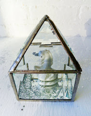 10% SALE Luna Unicorn Rainbow Lightning Figurine in Beveled Glass Prism House