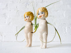 30% SALE Conjoined Air Plant Twins Vintage Doll Garden
