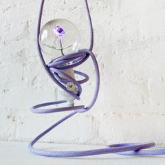 Inside the Lavender Flower Bulb Pendant Lamp with Lavender Cloth Cord