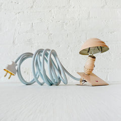 Pretty Pink Industrial Night Light Little Miss Tinker Pink Clip Clamp Lamp Light Sky Blue Color Cord