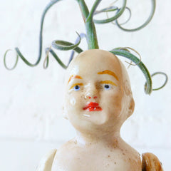 30% SALE Clown Boy Air Plant Garden Antique German Bisque Doll