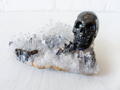 Dead Pirate Obsidian Skull Matrix Quartz Island