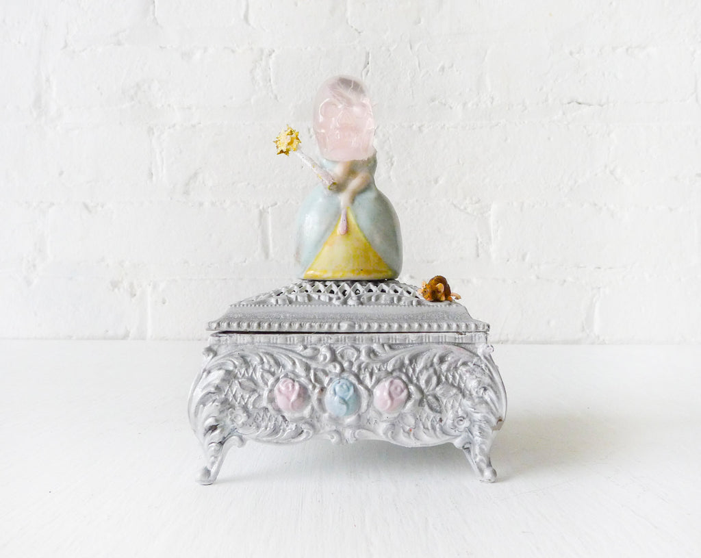 Cinderella's Deadly Fairy Godmother - Silver Jewelry Box with Porcelain Figurine
