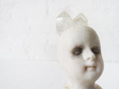 Ashes to Dust Quartz King German Bisque Doll in Glass Jewelry Curiosity Box