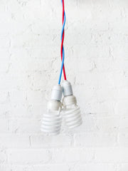 Hanging Pendant Light Custom Made Choice of Red or Blue Color Cord