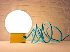 20% SALE Clockwork Orange Retro Table Lamp with Blue Textile Cord