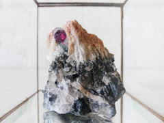 Crystal Mountain Treasure Box - Beveled Glass Jewelry Display - Tourmaline Matrix Quartz