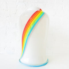 Rainbow Rode Vintage Handblown Murano Glass Lamp