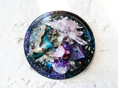 Wall Space Oddity - Crystal Galactic Explosion on Hanging Wood Plaque